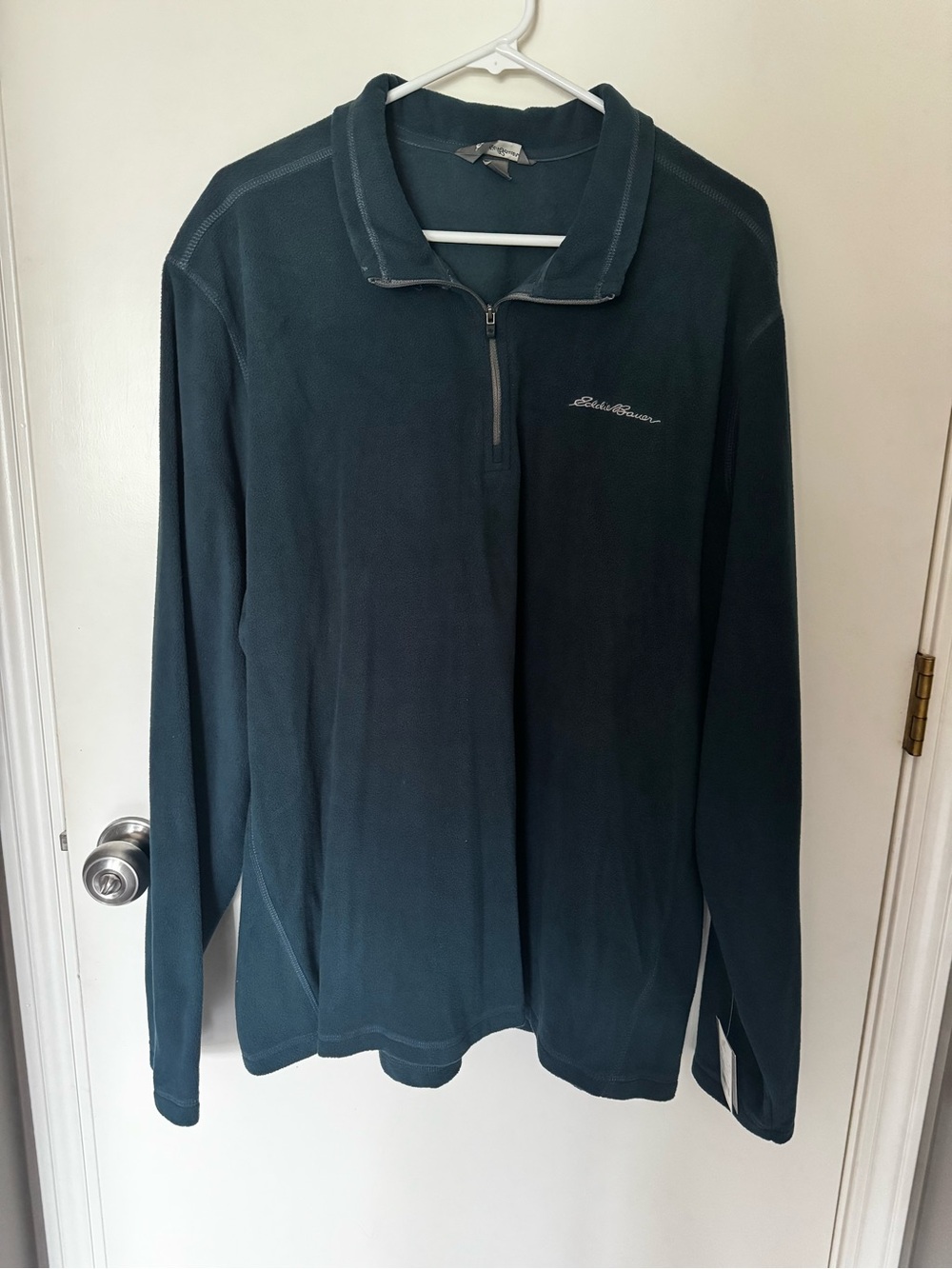 NWT Eddie Bauer Men's Green/Blue Quarter-Zip Sweater XXL